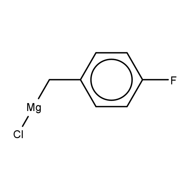 Structure of 1643-73-8 | 4-Fluorobenzylmagnesium chloride, 0.50M in 2-MeTHF