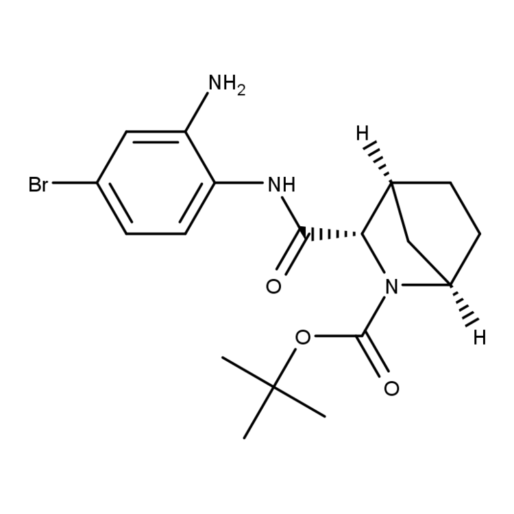 Structure of 1256387-73-1 | (1R,3S,4S)-tert-butyl 3-((2-amino-4-bromophenyl)carbamoyl)-2-azabicyclo[2.2.1]heptane-2-carboxylate