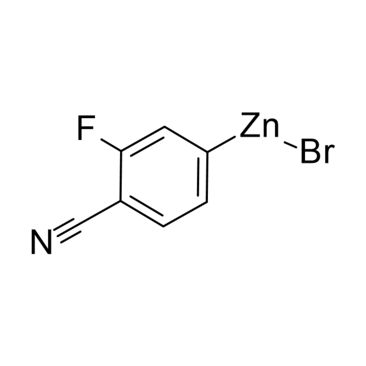 Structure of 521093-90-3 | 4-Cyano-3-fluorophenylzinc bromide, 0.50 M in THF