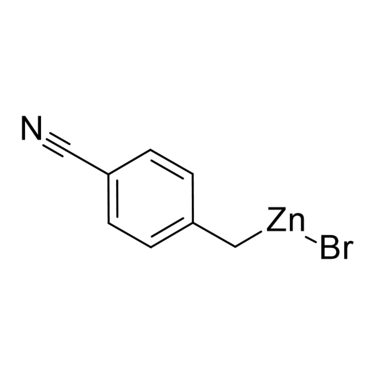Structure of 135579-87-2 | 4-Cyanobenzylzinc bromide, 0.50 M in THF
