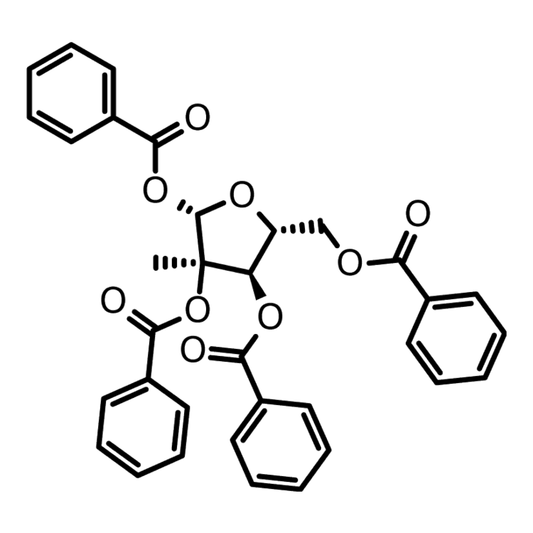 Structure of 15397-15-6 | 1,2,3,5-Tetra-O-benzoyl-2-C-methyl-b-D-ribofuranose