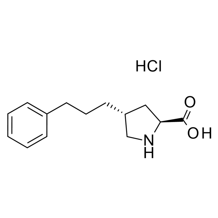 Structure of 1049744-68-4 | (2S,4R)-4-(3-Phenylpropyl)pyrrolidine-2-carboxylic acid hydrochloride