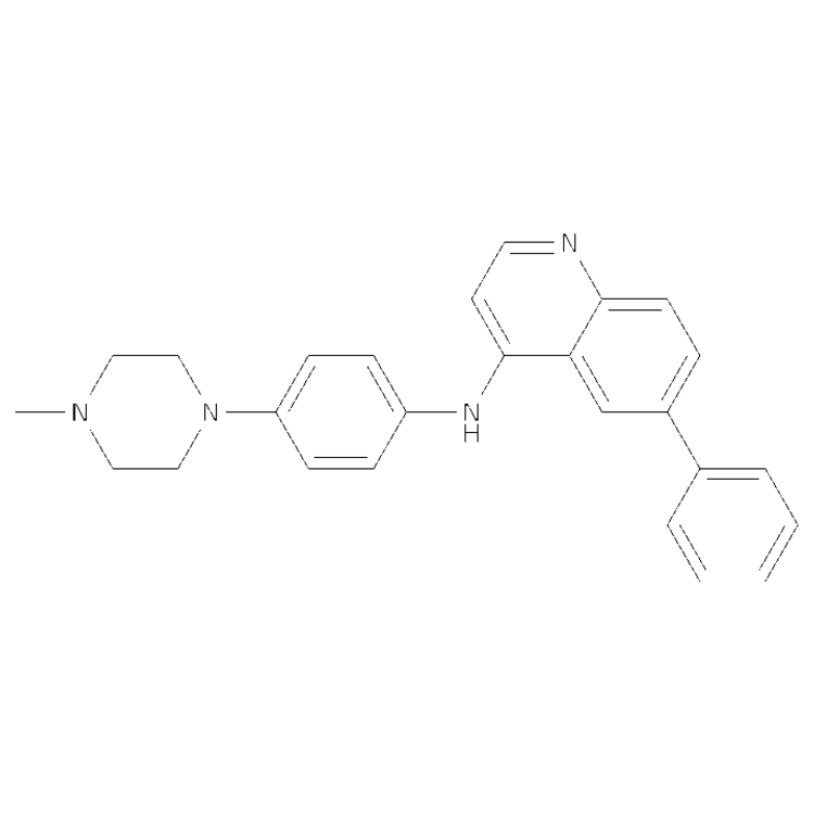 Structure of 144653-43-0 | N-[4-(4-methylpiperazin-1-yl)phenyl]-6-phenylquinolin-4-amine