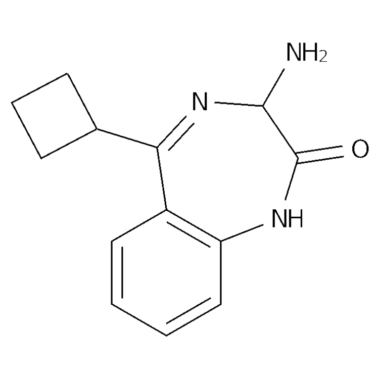 Structure of 163758-66-5 | 3-amino-5-cyclobutyl-1,3-dihydro-1,4-benzodiazepin-2-one