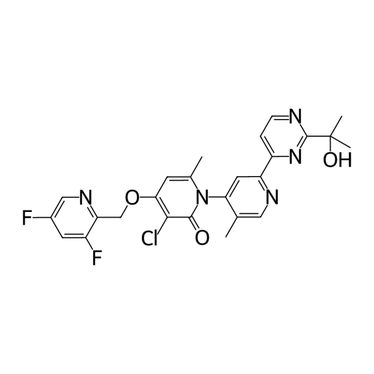 3-chloro-4-[(3,5-difluoropyridin-2-yl)methoxy]-1-{2-[2-(2-hydroxypropan-2-yl)pyrimidin-4-yl]-5-methylpyridin-4-yl}-6-methylpyridin-2-one