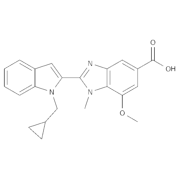 2-[1-(cyclopropylmethyl)indol-2-yl]-7-methoxy-1-methyl-1,3-benzodiazole-5-carboxylic acid