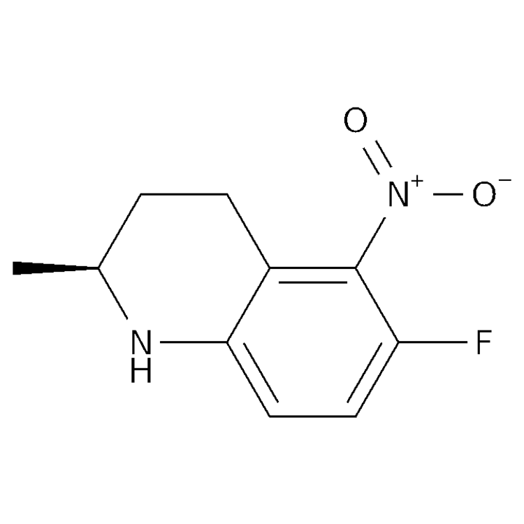 Structure of 2304372-93-6 | (2S)-6-fluoro-2-methyl-5-nitro-1,2,3,4-tetrahydroquinoline