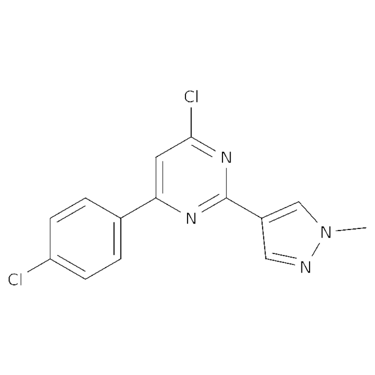 4-chloro-6-(4-chlorophenyl)-2-(1-methylpyrazol-4-yl)pyrimidine