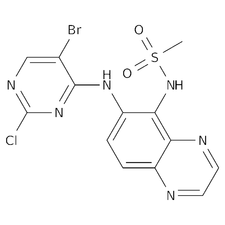 Structure of 2726466-53-9 | N-{6-[(5-bromo-2-chloropyrimidin-4-yl)amino]quinoxalin-5-yl}methanesulfonamide