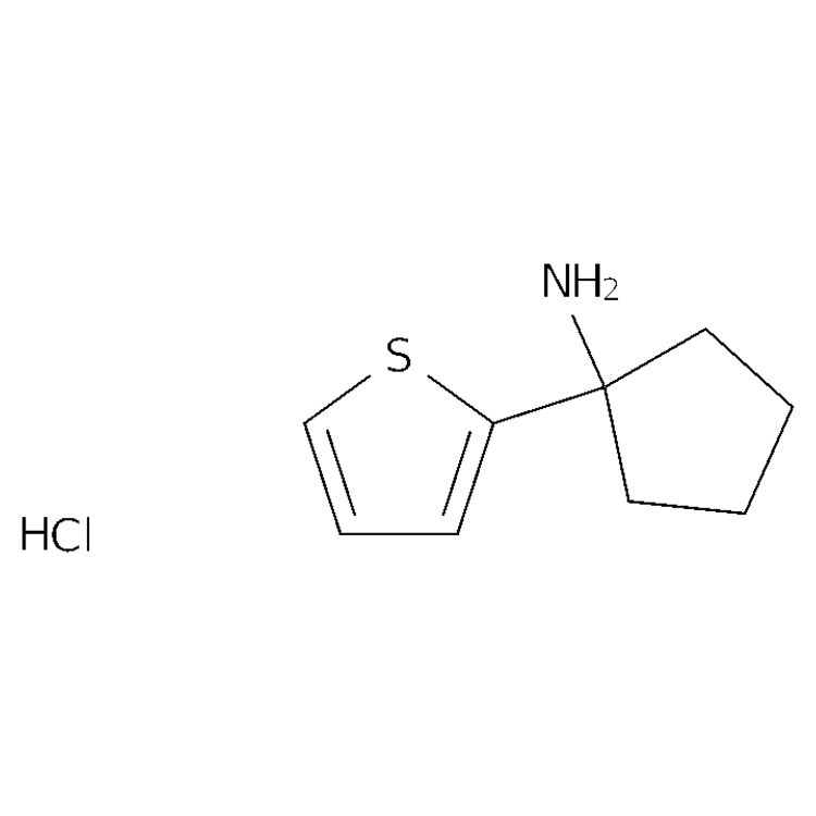 Structure of 1222098-25-0 | 1-(thiophen-2-yl)cyclopentan-1-amine hydrochloride