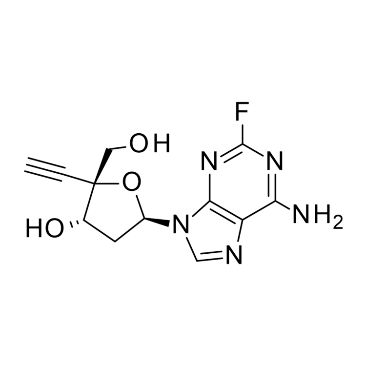 4'-ethynyl-2-fluoro-2'-deoxyadenosine, (2R,3S,5R)-5-(6-amino-2-fluoropurin-9-yl)-2-ethynyl-2-(hydroxymethyl)oxolan-3-ol, Islatravir