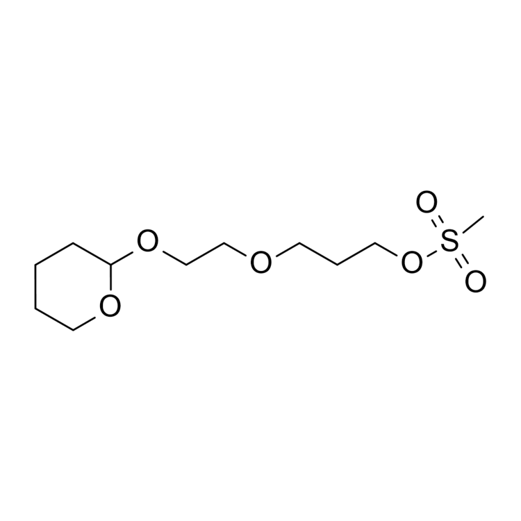 Structure of 871027-40-6 | 3-(2-((tetrahydro-2H-pyran-2-yl)oxy)ethoxy)propyl methanesulfonate