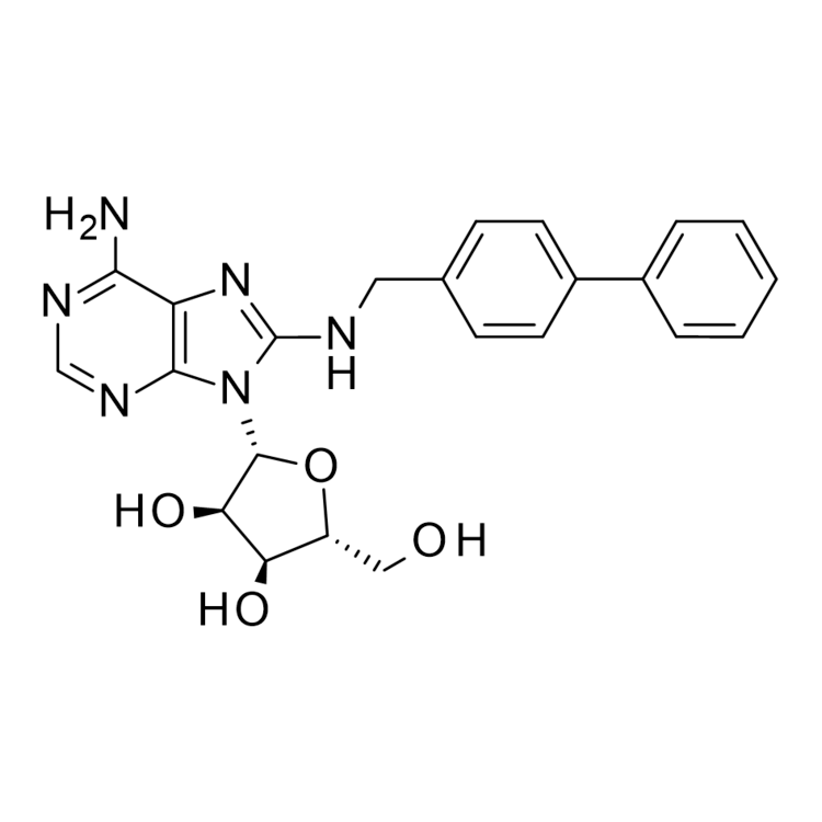 Structure of 880155-70-4 | (2R,3R,4S,5R)-2-(6-amino-8-{[(4-phenylphenyl)methyl]amino}purin-9-yl)-5-(hydroxymethyl)oxolane-3,4-diol
