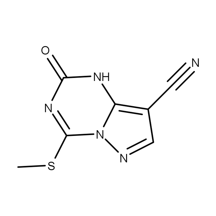 Structure of 948575-16-4 | 4-Methylsulfanyl-2-oxo-1H-pyrazolo[1,5-a][1,3,5]triazine-8-carbonitrile