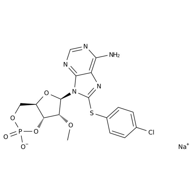 Structure of 634207-53-7 | sodium (4aR,6R,7R,7aR)-6-(6-amino-8-((4-chlorophenyl)thio)-9H-purin-9-yl)-7-methoxytetrahydro-4H-furo[3,2-d][1,3,2]dioxaphosphinin-2-olate 2-oxide