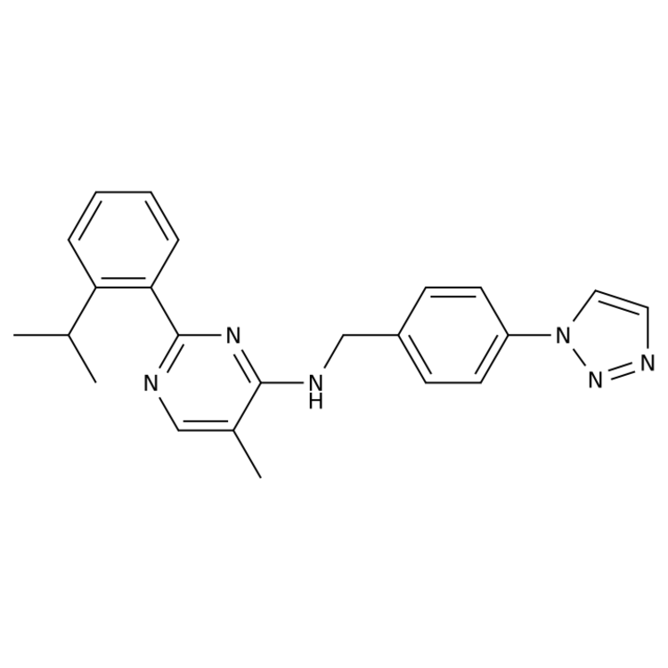 Structure of 1572414-83-5 | 2-(2-isopropylphenyl)-5-methyl-N-{[4-(1,2,3-triazol-1-yl)phenyl]methyl}pyrimidin-4-amine