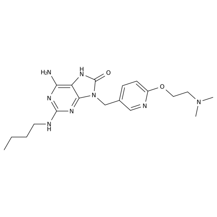Structure of 1059070-10-8 | 6-amino-2-(butylamino)-9-({6-[2-(dimethylamino)ethoxy]pyridin-3-yl}methyl)-7H-purin-8-one