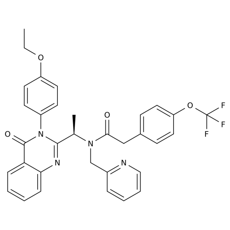 Structure of 473719-41-4 | N-[(1R)-1-[3-(4-ethoxyphenyl)-4-oxoquinazolin-2-yl]ethyl]-N-(pyridin-2-ylmethyl)-2-[4-(trifluoromethoxy)phenyl]acetamide