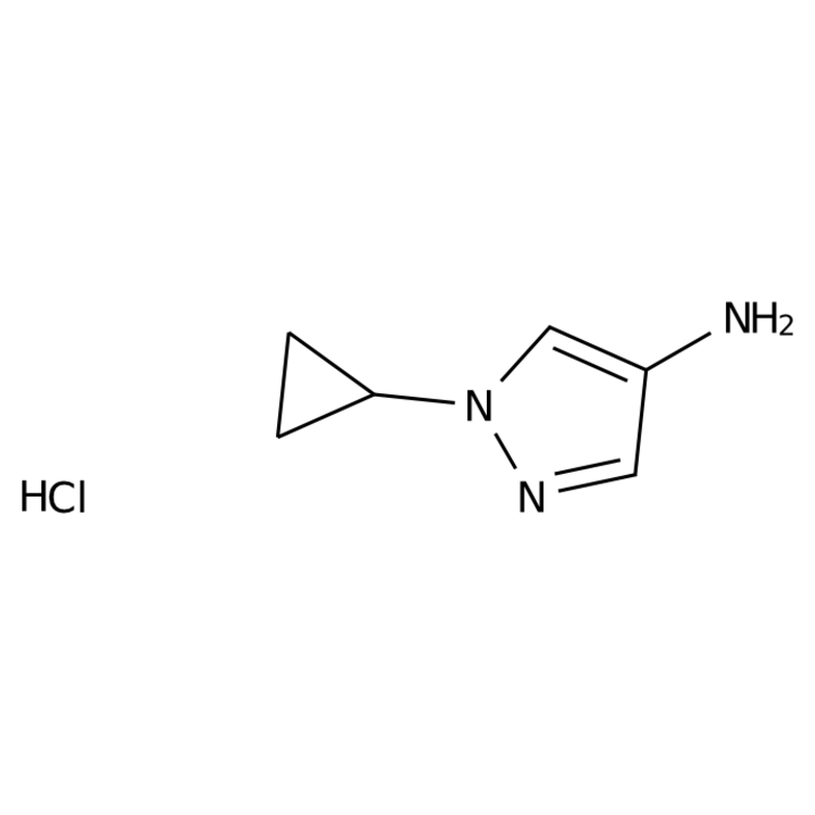 Structure of 1956341-38-0 | 1-cyclopropylpyrazol-4-amine hydrochloride