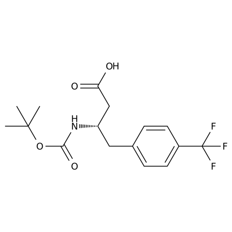 Structure of 270065-80-0 | (3S)-3-[[[(1,1-Dimethylethyl)oxy]carbonyl]amino]-4-[4-(trifluoromethyl)phenyl]butanoic acid
