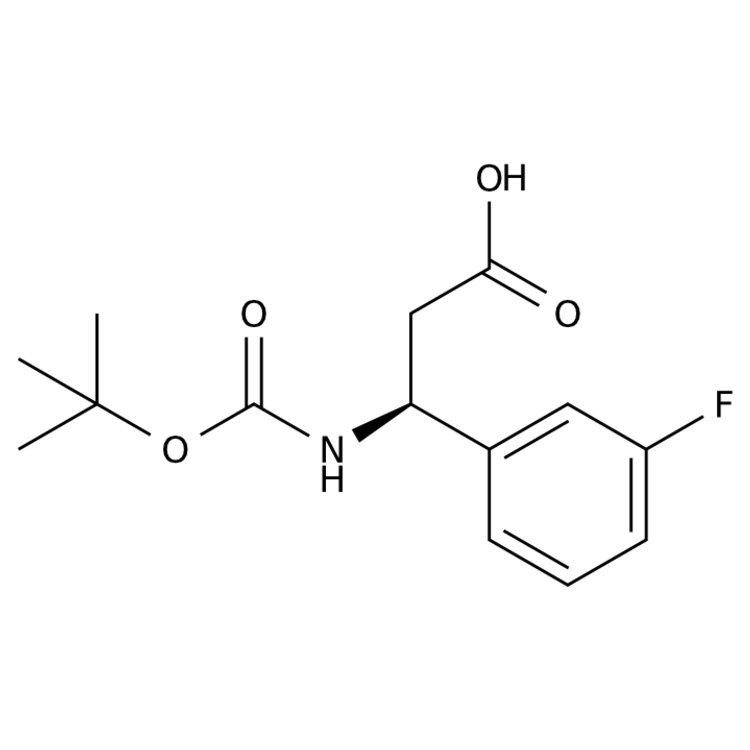 Structure of 500770-72-9 | (3S)-3-{[(tert-butoxy)carbonyl]amino}-3-(3-fluorophenyl)propanoic acid