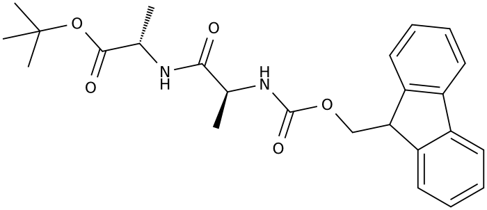 Structure of 161009-04-7 | N-[(9H-Fluoren-9-ylmethoxy)carbonyl]-L-alanyl-L-alanine 1,1-dimethylethyl ester