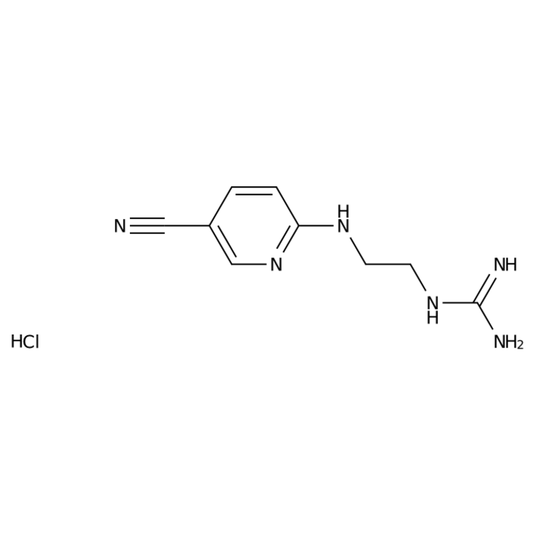 Structure of 252950-22-4 | 1-{2-[(5-cyanopyridin-2-yl)amino]ethyl}guanidine hydrochloride
