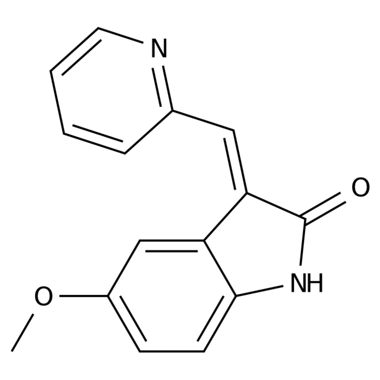 Structure of 141946-37-4 | (3E)-5-methoxy-3-(pyridin-2-ylmethylidene)-1H-indol-2-one