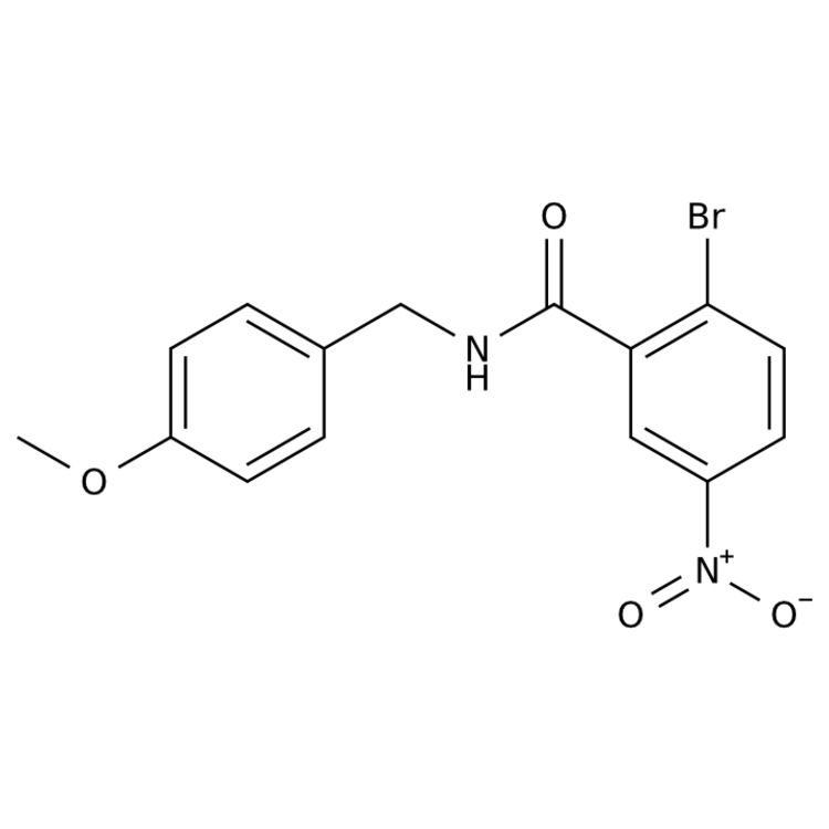 Structure of 442846-92-6 | 2-bromo-N-[(4-methoxyphenyl)methyl]-5-nitrobenzamide
