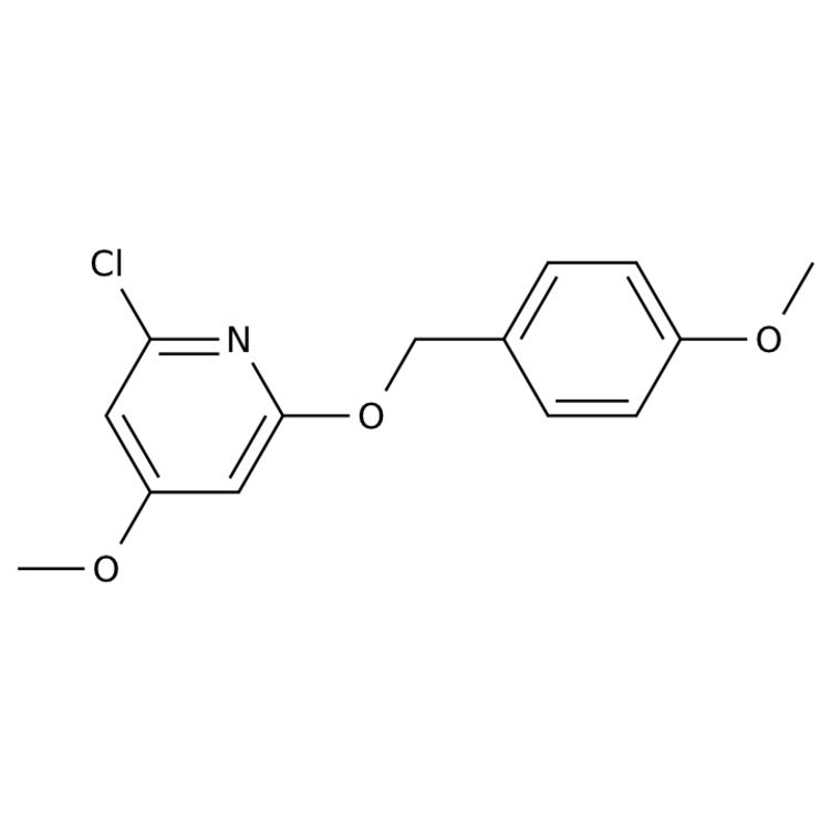 Structure of 1493799-11-3 | 2-chloro-4-methoxy-6-[(4-methoxyphenyl)methoxy]pyridine