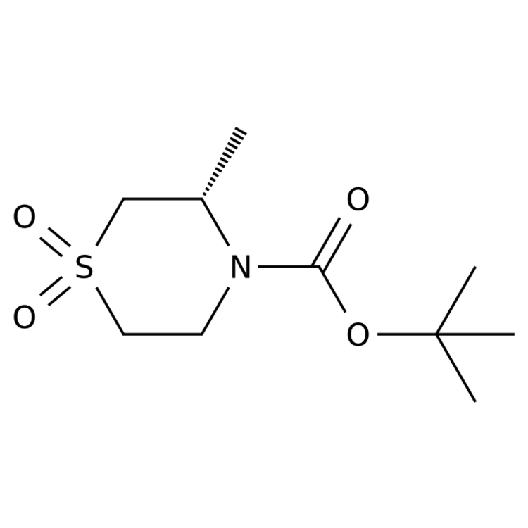 Structure of 2566619-85-8 | tert-butyl (S)-3-methylthiomorpholine-4-carboxylate 1,1-dioxide