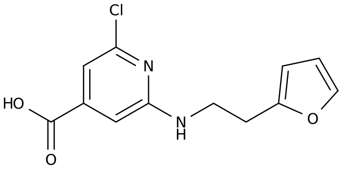 Structure of 1275982-43-8 | 2-Chloro-6-[[2-(2-furanyl)ethyl]amino]-4-pyridinecarboxylic acid