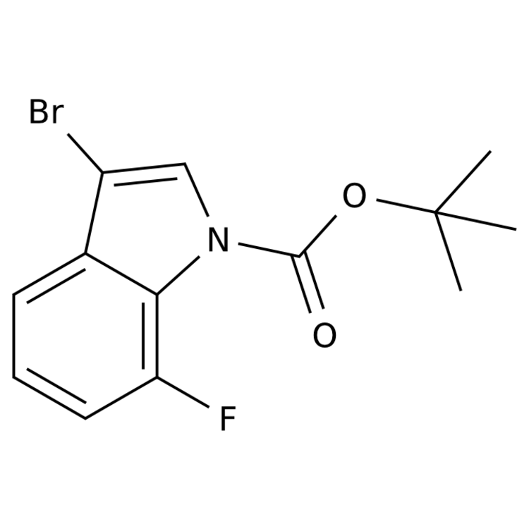 Structure of 2642304-72-9 | 1,1-Dimethylethyl 3-bromo-7-fluoro-1H-indole-1-carboxylate