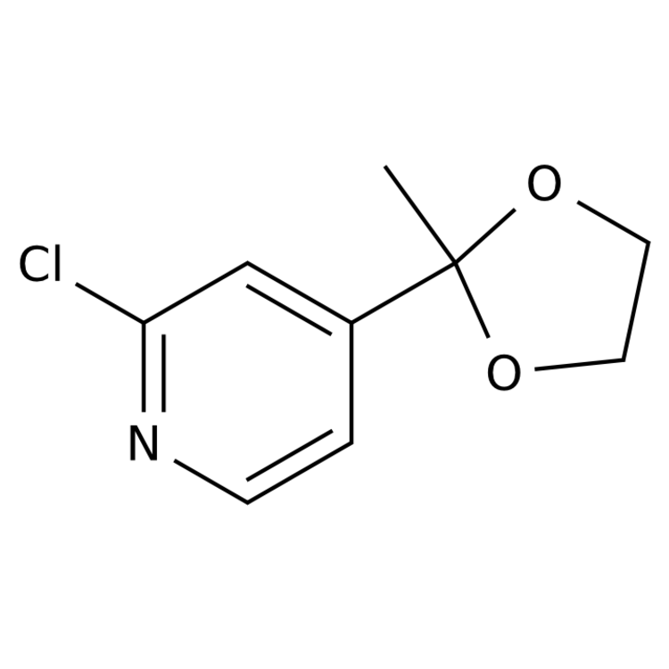 Structure of 80882-42-4 | 2-chloro-4-(2-methyl-1,3-dioxolan-2-yl)pyridine