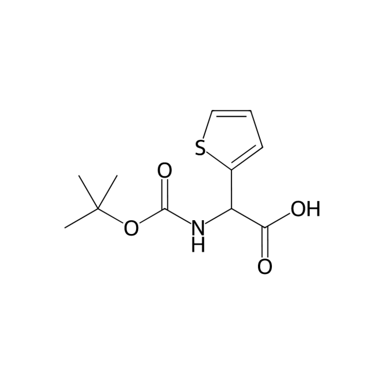 Structure of 28044-76-0 | {[(tert-butoxy)carbonyl]amino}(thiophen-2-yl)acetic acid