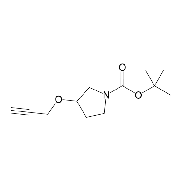 Structure of 1823401-93-9 | tert-butyl 3-(prop-2-yn-1-yloxy)pyrrolidine-1-carboxylate