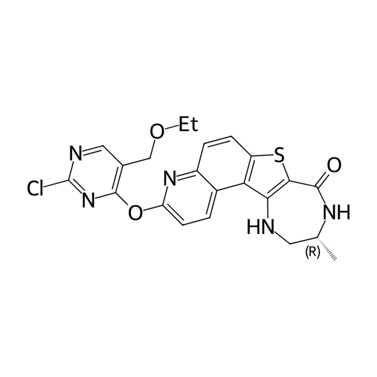 Structure of 1887069-10-4 | (R)-3-((2-chloro-5-(ethoxymethyl)pyrimidin-4-yl)oxy)-10-methyl-9,10,11,12-tetrahydro-8H-[1,4]diazepino[5',6':4,5]thieno[3,2-f]quinolin-8-one