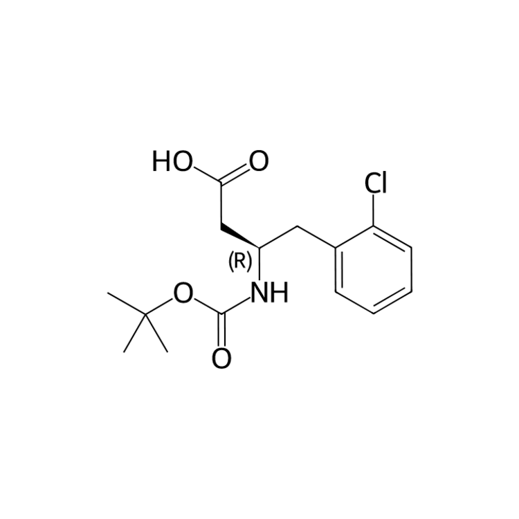 Structure of 218608-93-6 | (R)-3-((tert-butoxycarbonyl)amino)-4-(2-chlorophenyl)butanoic acid