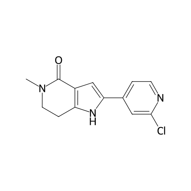 Structure of 2468787-80-4 | 2-(2-chloropyridin-4-yl)-5-methyl-1H,6H,7H-pyrrolo[3,2-c]pyridin-4-one