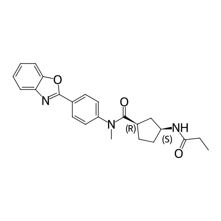 Structure of 1291779-76-4 | (1R,3S)-N-[4-(1,3-benzoxazol-2-yl)phenyl]-N-methyl-3-propanamidocyclopentane-1-carboxamide