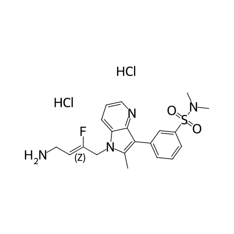 Structure of 2125956-82-1 | 3-{1-[(2Z)-4-amino-2-fluorobut-2-en-1-yl]-2-methylpyrrolo[3,2-b]pyridin-3-yl}-N,N-dimethylbenzenesulfonamide dihydrochloride
