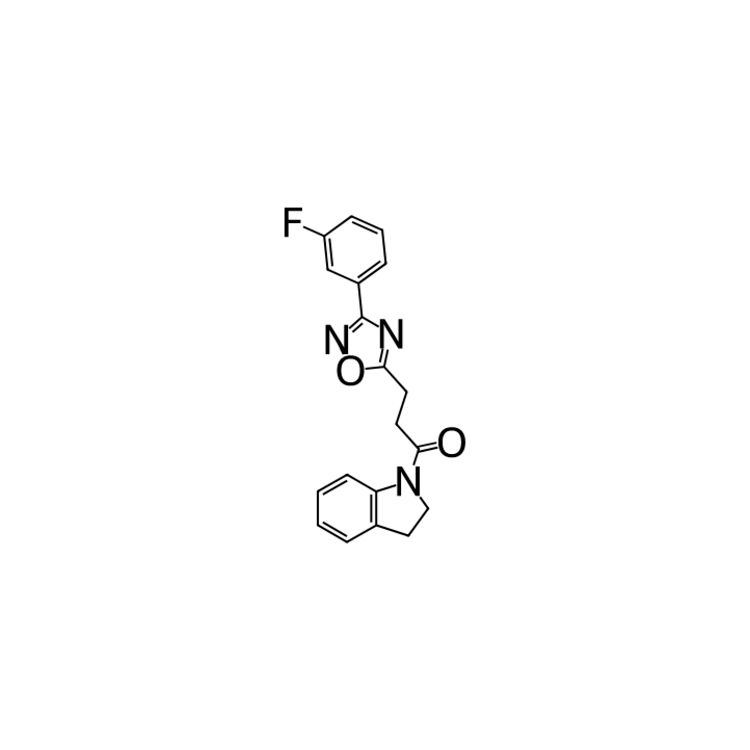 Structure of 2214822-77-0 | 3-(3-(3-fluorophenyl)-1,2,4-oxadiazol-5-yl)-1-(indolin-1-yl)propan-1-one