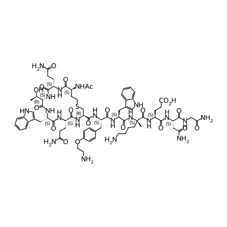 Structure of 1865708-69-5 | (4S)-4-[(2S)-6-amino-2-[(2S)-2-[(2S)-3-[4-(2-aminoethoxy)phenyl]-2-{[(3R,6S,9S,12S,15S,18S)-6,15-bis(2-carbamoylethyl)-18-acetamido-12-[(1R)-1-hydroxyethyl]-9-(1H-indol-3-ylmethyl)-5,8,11,14,17-pentaoxo-1-thia-4,7,10,13,16-pent