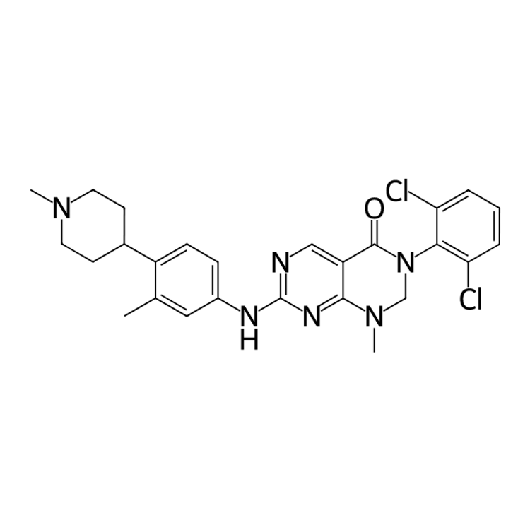 Structure of 2243882-74-6 | 3-(2,6-dichlorophenyl)-1-methyl-7-{[3-methyl-4-(1-methylpiperidin-4-yl)phenyl]amino}-2H-[1,3]diazino[4,5-d]pyrimidin-4-one