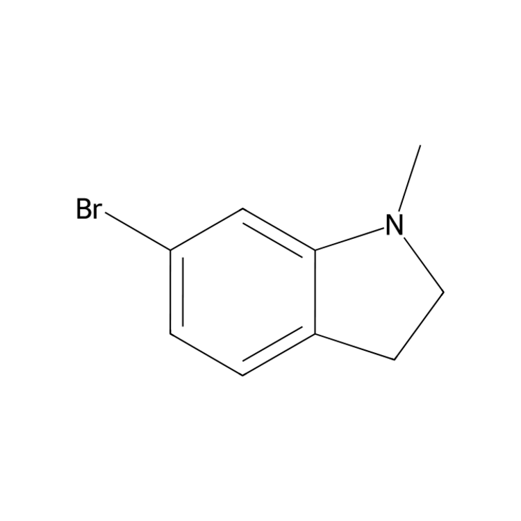 Structure of 86626-30-4 | 6-bromo-1-methyl-2,3-dihydroindole