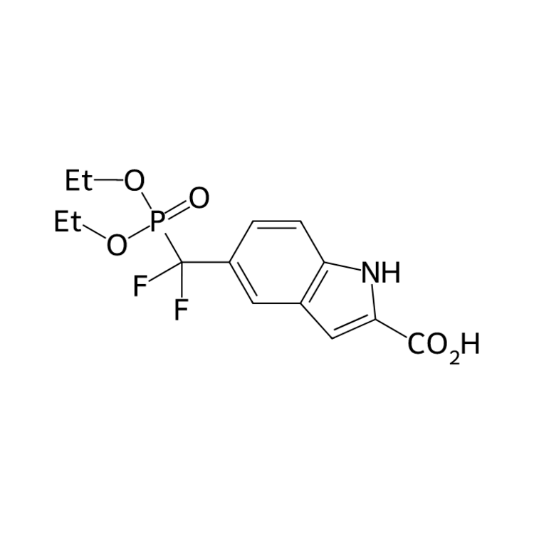Structure of 1233086-50-4 | 5-[(diethoxyphosphoryl)difluoromethyl]-1H-indole-2-carboxylic acid
