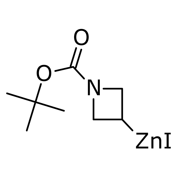 Structure of 206446-38-0 | 1-t-Butoxycarbonylazetedin-3-ylzinc iodide, 0.50 M in THF